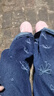 拉夏貝爾蝴蝶結刺繡闊腿牛仔褲女高腰直筒設計感拖地長(cháng)褲 深藍色 XL 曬單實(shí)拍圖