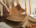 舍里復古仿藤編水果盤(pán)零食籃方形點(diǎn)心盤(pán)托盤(pán)客廳茶幾家用零食筐小吃籃 大號（22CM*22CM） 曬單實(shí)拍圖