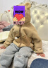 嘟嘟家兒童外套冬款加絨男童連帽上衣冬裝洋氣女童衣服加厚寶寶童裝卡通 卡其色 100 曬單實(shí)拍圖