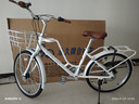 永久（FOREVER）城市自行車(chē)男女成人鋁合金車(chē)架禧瑪諾7級變速雙碟剎學(xué)生通勤單車(chē) 24寸 鋁架 珍珠白 曬單實(shí)拍圖