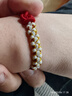 中國珠寶（Sino gem）本命年紅繩黃金手鏈女足金四葉草轉運珠紀念日生日禮物送女友老婆 曬單實(shí)拍圖