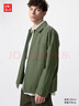 優(yōu)衣庫男裝女裝棉麻襯衫式茄克/長(cháng)袖外套夾克26春夏新款482443 57 深橄欖色 L 曬單實(shí)拍圖