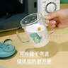 富光兒童牛奶杯帶刻度 寶寶沖泡奶粉吸管水杯耐熱玻璃杯子男女果汁杯 粉色 350ml 曬單實(shí)拍圖