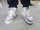 安踏皮面防潑水板鞋男鞋秋冬季保暖高幫韓版厚底學(xué)生跑步休閑運動(dòng)鞋子 -3云灰色/象牙白-高幫 42 曬單實(shí)拍圖