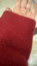沫晗依美V領(lǐng)系帶針織開(kāi)衫女冬紅色小眾設計感寬松外穿慵懶風(fēng)外套 曬單實(shí)拍圖