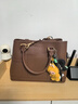 CHARLES&KEITH26春新品大容量通勤手提托特包斜挎包新年生日禮物CK2-30840655 Chocolate巧克力色 L 曬單實(shí)拍圖
