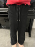 森馬（Semir）發(fā)熱抑菌抓絨抽繩分割寬松2025百搭闊腿褲女冬休閑褲109725127001 曬單實(shí)拍圖