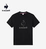 樂(lè )卡克（Le coq sportif）法國公雞夏季男士圓領(lǐng)短袖T恤 L242UECA0304 炫黑色-2 L 曬單實(shí)拍圖