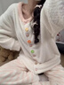 另塵特價(jià)清倉睡衣女春秋冬季珊瑚絨加絨加厚保暖可愛(ài)法蘭絨家居服套裝 2C-D25034 時(shí)尚彩色紐扣 L 曬單實(shí)拍圖