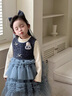 班喜迪女童連衣裙冬裝新款洋氣寶寶公主裙套裝秋冬周歲禮服兒童網(wǎng)紗裙子 藍色 100 曬單實(shí)拍圖