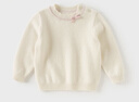 戴維貝拉（DAVE＆BELLA）兒童毛衣套頭衫冬季新款女童山羊絨針織衫女寶寶長(cháng)袖上衣童裝 米白【現貨】 150 cm（建議身高140-150cm） 曬單實(shí)拍圖