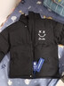 WASSUP UOSNE美式潮牌棉服男女款秋冬季寬松假兩件羽加厚絨服青少年棉衣外套男 黑色（BA23） L (推薦體重110-130斤） 曬單實(shí)拍圖