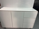 康詩(shī)苑實(shí)木餐邊柜現代簡(jiǎn)約客廳一體靠墻茶水柜廚房置物柜子儲物柜 米白色三抽雙門(mén)【120*40*80】 曬單實(shí)拍圖