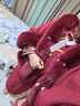 富詩(shī)媛新娘結婚禮服披肩秋冬新款配旗袍斗篷外搭毛絨領(lǐng)保暖加厚披風(fēng) 酒紅色 曬單實(shí)拍圖