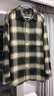 優(yōu)衣庫男女裝法蘭絨格子襯衫/長(cháng)袖襯衣休閑百搭470188 470188/53草綠色 XL 曬單實(shí)拍圖