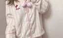 野獸派家居（tbh）宋雨琦同款三麗鷗Hello Kitty法蘭絨家居服套裝冬季可外穿睡衣女 Hello Kitty法蘭絨家居服 奶白條紋 M 曬單實(shí)拍圖