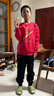 NIKE3BRAND 耐克男女童紅色拜年服2件套冬季兒童加絨保暖套裝 曬單實(shí)拍圖