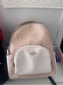 蔻馳（COACH）【品牌直供】經(jīng)典款輕奢女包老花雙肩包背包禮物女 大號奶茶拼白CZ175 IMXDM 曬單實(shí)拍圖