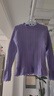 Little  Naive女童針織衫毛衣春秋季純色半高領(lǐng)法式兒童打底上衣 紫色 130 曬單實(shí)拍圖