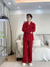 魅卿紅色睡衣結婚新婚情侶套裝大碼本命年貓喵可愛(ài)春秋季純棉一男一女 2219女 【禮盒包裝】 XL 【女推薦120-140斤】 曬單實(shí)拍圖