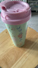 星巴克杯子2025年春日花粉色漸變雙飲口吸管杯不銹鋼保溫杯水杯咖啡杯 473ml春日花 曬單實(shí)拍圖