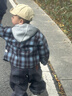 齊齊熊（ciciibear）[加絨小魔怪]齊齊熊寶寶牛仔連帽外套男童冬款2025新款兒童保暖衣 藍棕格子 100 曬單實(shí)拍圖