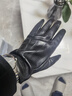 青禾潤美真皮觸屏手套黑色中長(cháng)款簡(jiǎn)約商務(wù)通勤休閑西裝薄款厚款羊皮手套 黑色-春秋薄內里款 M 男士手小 曬單實(shí)拍圖