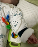 nest designs嬰兒睡袋嬰幼兒輕芯薄夾棉厚夾棉兒童分腿男女童秋冬寶寶防踢被 初雪-加厚夾棉（建議室溫10-13度） 80碼（建議身高70-80cm） 曬單實(shí)拍圖