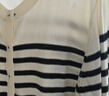 H&M女裝毛針織衫春季慵懶風(fēng)休閑打底衫短款開(kāi)衫薄款外套0579541 白色/黑色條紋 L 170/104 曬單實(shí)拍圖