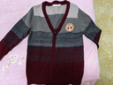 馬騎頓（MQD）男女款長(cháng)袖線(xiàn)衫秋冬款兒童針織衫毛衣 酒紅 120 曬單實(shí)拍圖