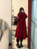 GARNUO紅色雙面羊毛大衣女秋冬季結婚訂婚禮服新娘敬酒服小個(gè)子毛呢外套 紅色 S 【85-110斤】 曬單實(shí)拍圖