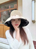 CHANEELR & KARITH防曬帽子女遮陽(yáng)帽太陽(yáng)帽防紫外線(xiàn)草帽黑膠漁夫帽遮陽(yáng)沙灘防曬新款 卡其色 均碼 曬單實(shí)拍圖