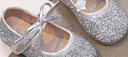 女童公主鞋2025春秋新款軟底真皮兒童艾莎閃閃水晶鞋配禮服單鞋 銀色 25 曬單實(shí)拍圖