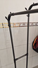 衣架落地臥室家用雙桿晾衣架掛衣架子室內衣服衣帽架加粗陽(yáng)臺衣桿 150cm黑【雙桿+置物架】 曬單實(shí)拍圖