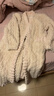 舒雅女士V領(lǐng)加厚舒棉絨剪花開(kāi)衫睡衣家居服長(cháng)袖睡裙E1/23510D 米白 M 曬單實(shí)拍圖