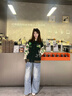 BJHG【飛天小女警聯(lián)名】不計后果美式棒球服夾克女款春季寬松復古外套 毛毛綠 L 130-160斤 曬單實(shí)拍圖