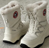 駱駝（CAMEL）熔巖雪地靴女懶人毛毛鞋冬季增高防寒休閑靴 L25W577050 米色 39 曬單實(shí)拍圖