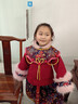 年衣【董璇同款】女童漢服套裝冬季新款中式馬面裙加絨盛世躍馬漢服 年衣紅 120 曬單實(shí)拍圖