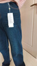 夢(mèng)舒雅深藍色一體加絨加厚牛仔褲冬季新款高腰修身顯瘦軟彈窄版直筒褲 曬單實(shí)拍圖