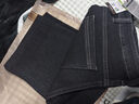 啄木鳥(niǎo)牛仔褲男春秋冬季新款寬松加絨休閑高端直筒褲男青年彈力長(cháng)褲子男 黑灰 32 （建議130-155斤） 曬單實(shí)拍圖