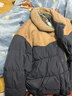 馬登工裝撞色絨領(lǐng)羽絨服男冬季新款90絨加厚保暖面包服男士防寒外套 藍黑色  【男生羽絨服/外套冬季男/厚衣服/羽絨夾克】 M 曬單實(shí)拍圖