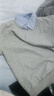 IZEXX韓版POLO衫假兩件撞色拼接衛衣男款春季翻領(lǐng)套頭上衣GW32淺灰XL 曬單實(shí)拍圖