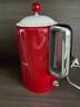 大宇（DAEWOO）復古電熱水壺 家用電燒水壺熱水壺 雙層隔熱保溫304不銹鋼1.5L大容量柔聲送禮EK01紅色機械款 曬單實(shí)拍圖