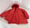 papa爬爬冬季兒童羽絨服男女童加厚鎖溫防風(fēng)保暖羽絨外套 紅色 110 曬單實(shí)拍圖