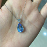 廷亮藍托帕石吊墜18K金鑲嵌水滴設計6.8克拉天然托帕石項鏈送女友禮物 托帕石6.8克拉 配18K金項鏈 曬單實(shí)拍圖