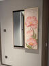 奶油風(fēng)隱藏式可推拉全身鏡九魚(yú)花卉鏡子畫(huà)客廳玄關(guān)隱形穿衣試衣鏡 YE1101[九魚(yú)花卉-A] 50*140cm右推門(mén)【水晶畫(huà)面】 曬單實(shí)拍圖