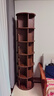 小泥猴實(shí)木旋轉書(shū)架立式落地360°旋轉書(shū)柜客廳置物架一體靠墻收納柜 [全實(shí)木六層]胡桃木色-底盤(pán)50cm 曬單實(shí)拍圖