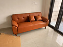 奧弗瑪小戶(hù)型雙人三人位真皮沙發(fā)客廳家用頭層牛皮直排窄版中古風(fēng)皮沙發(fā) 淺棕色（升級版坐墊海綿+乳膠） 1.8米大三人位-乳膠（頭層牛皮） 曬單實(shí)拍圖