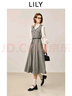 LILY2025冬新款女裝格雷系復古無(wú)袖收腰V領(lǐng)氣質(zhì)通勤馬甲式連衣裙 501灰色 S 曬單實(shí)拍圖