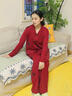 都市麗人純棉睡衣秋冬季結婚新婚情侶男女士長(cháng)袖大紅色本命年家居服套裝 琴瑟和鳴 【純棉 親膚透氣】 L 女 【推薦100-120斤左右】 曬單實(shí)拍圖